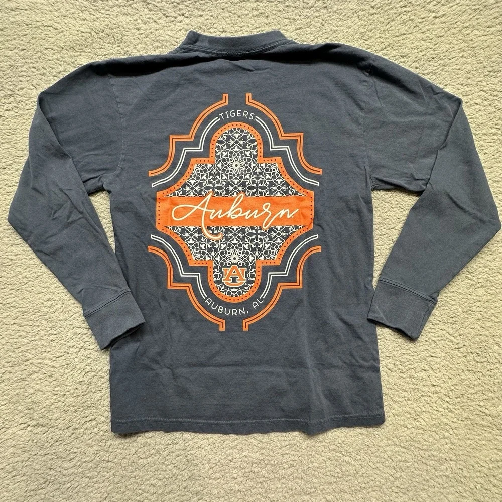 Pressbox by Royce Auburn University Tigers Womens Small Blue L/S Cotton T-Shirt